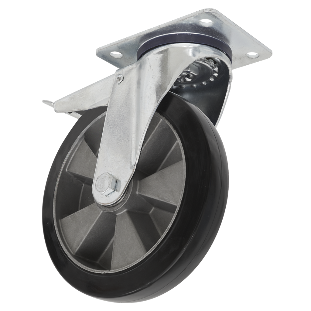 125mm Castor Wheel with Swivel Plate & Total Lock