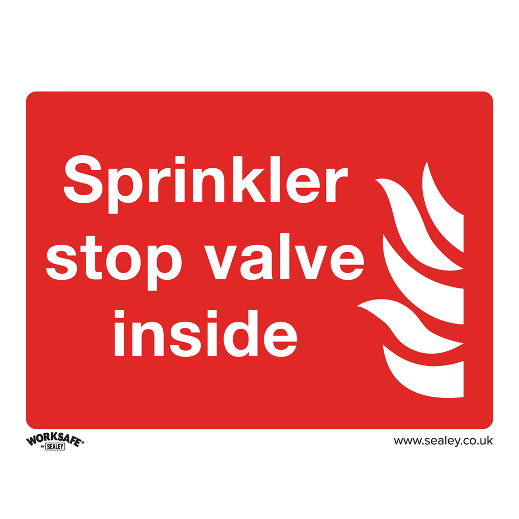 Worksafe&#174; Sprinkler Stop Valve Safety Sign - Self-Adhesive Vinyl