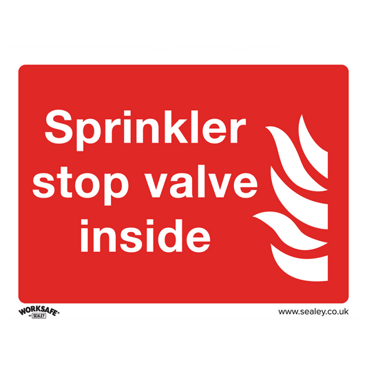 Worksafe&#174; Sprinkler Stop Valve Safety Sign - Self-Adhesive Vinyl