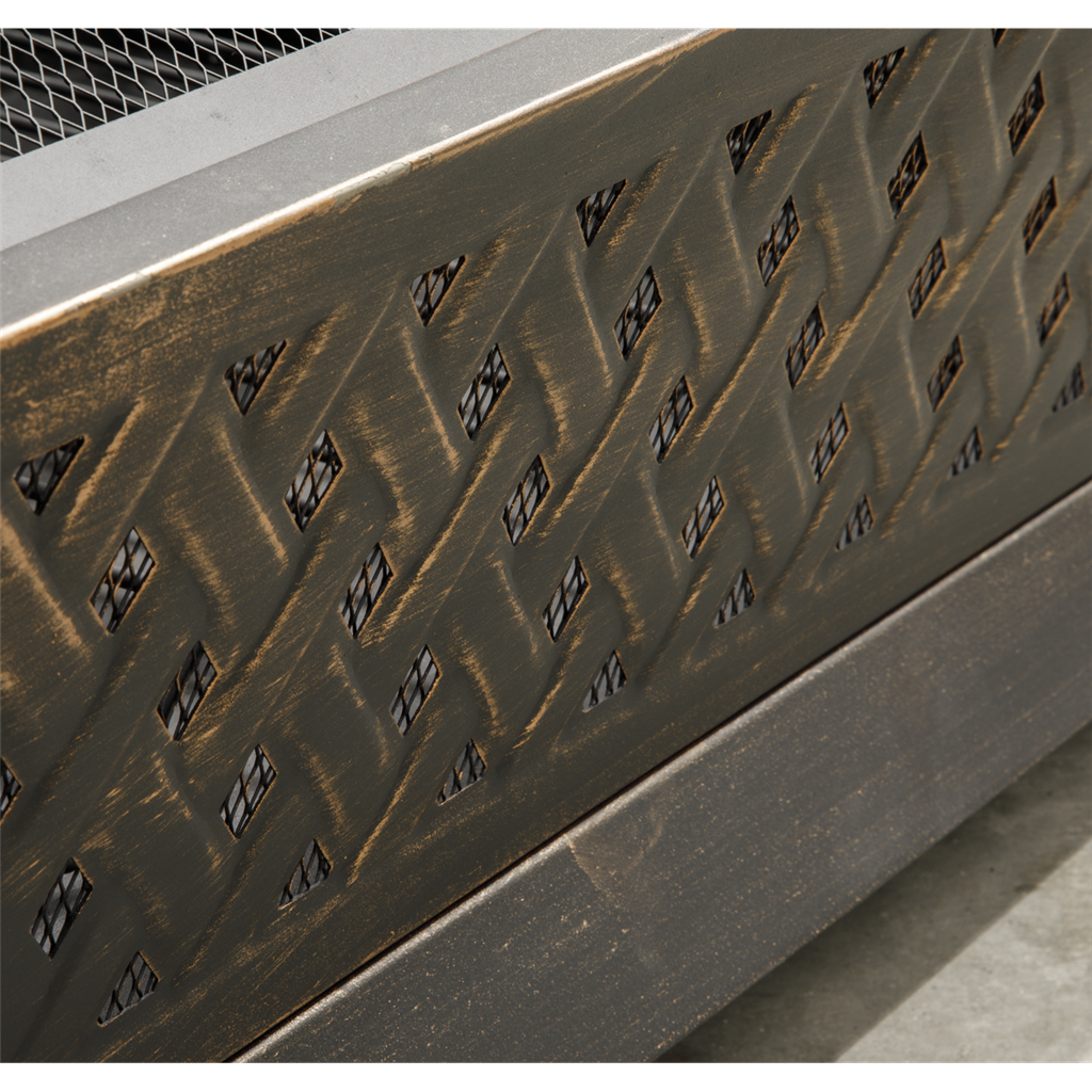 Dellonda 89cm Rectangular Outdoor Fire Pit, Antique Bronze Effect