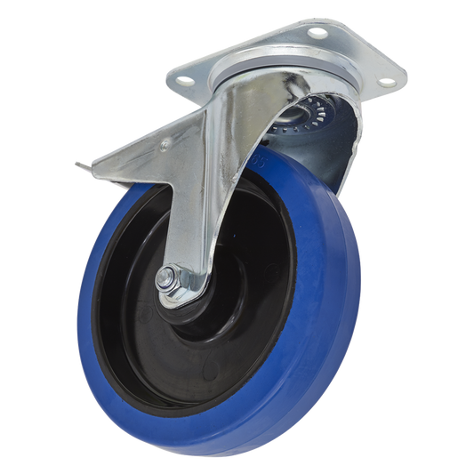 200mm Castor Wheel with Swivel Plate & Total Lock