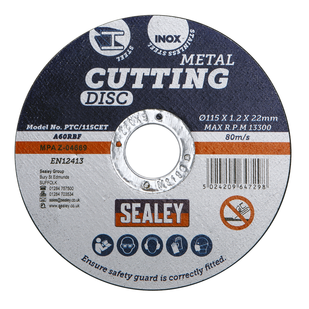 115 x 1.2mm Cutting Disc 22mm Bore - Pack of 100