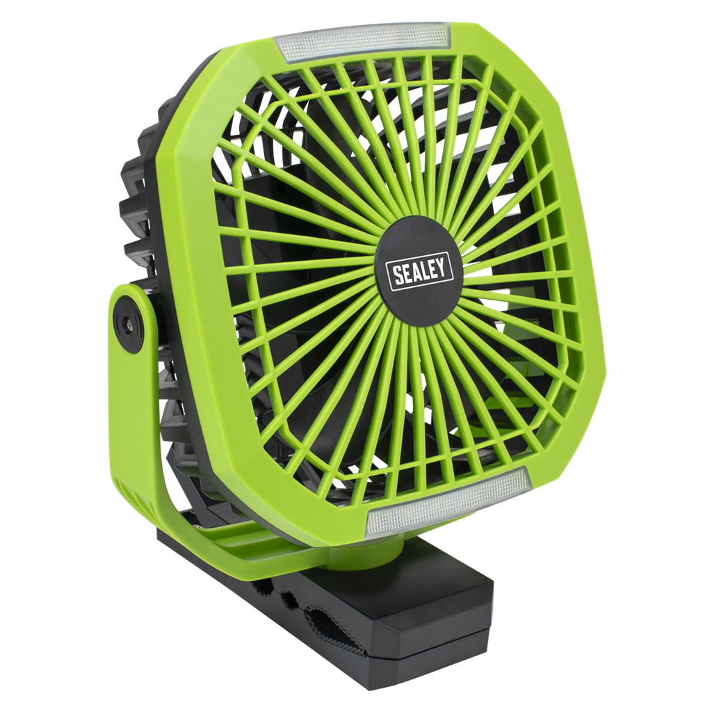 4-Speed Portable Clip Fan with Worklight 8"