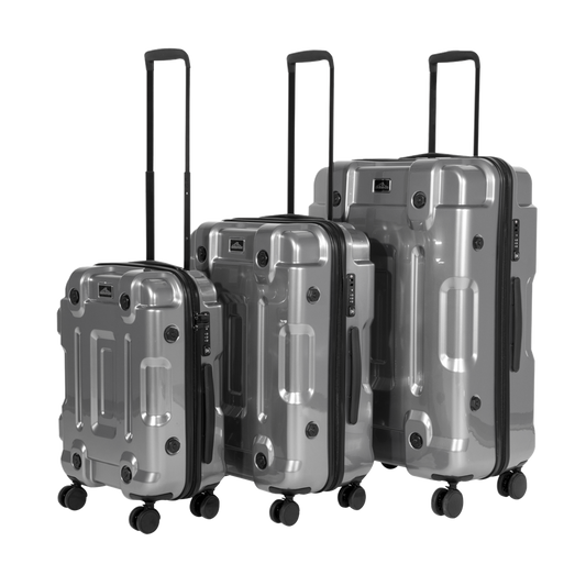Dellonda 3pc Lightweight ABS Luggage Set  - 20", 24", 28" - Silver - DL9