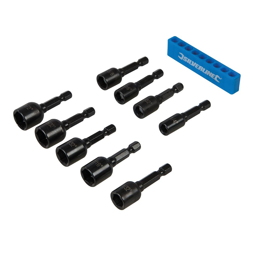 Silverline Magnetic Nut Driver Set 9pce - &#188;” – &#189;”