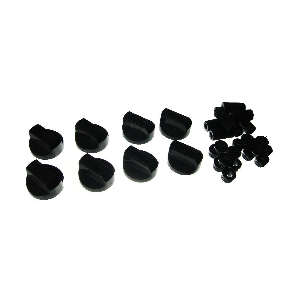 Universal Cooker Oven Grill Control Knobs and Adaptors Black Fits All Gas & Electric x8 | Ufixt Compatible