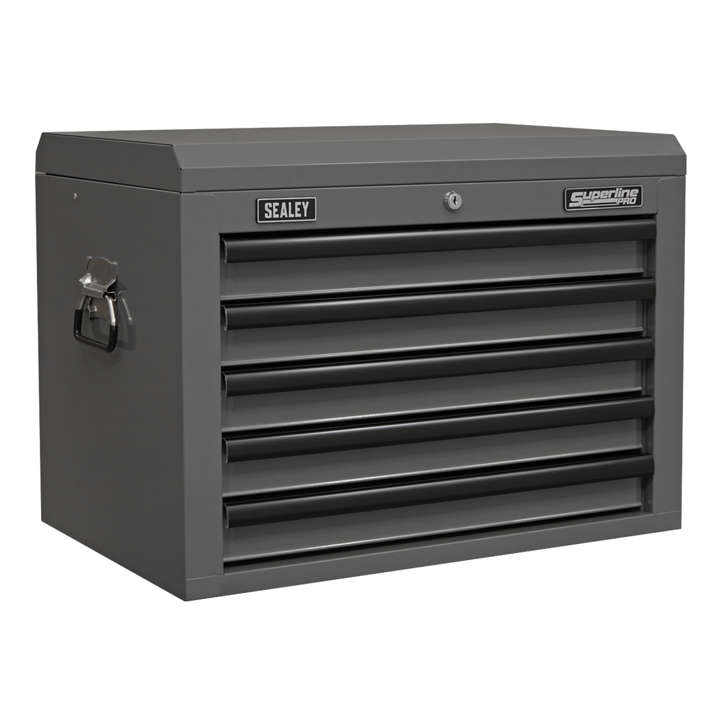 Topchest 5 Drawer with Ball-Bearing Slides - Grey/Black