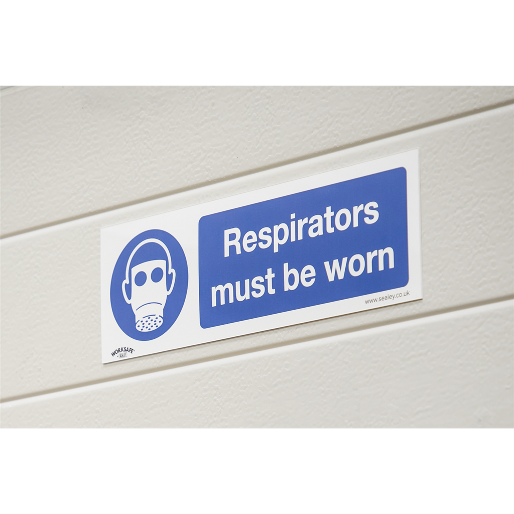 Worksafe&#174; Respirators Must Be Worn Safety Sign - Rigid Plastic