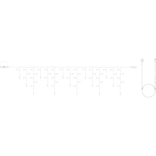 Eagle Connect Warm White Icicle Lights White Rubber With 60/40/20cm Drop