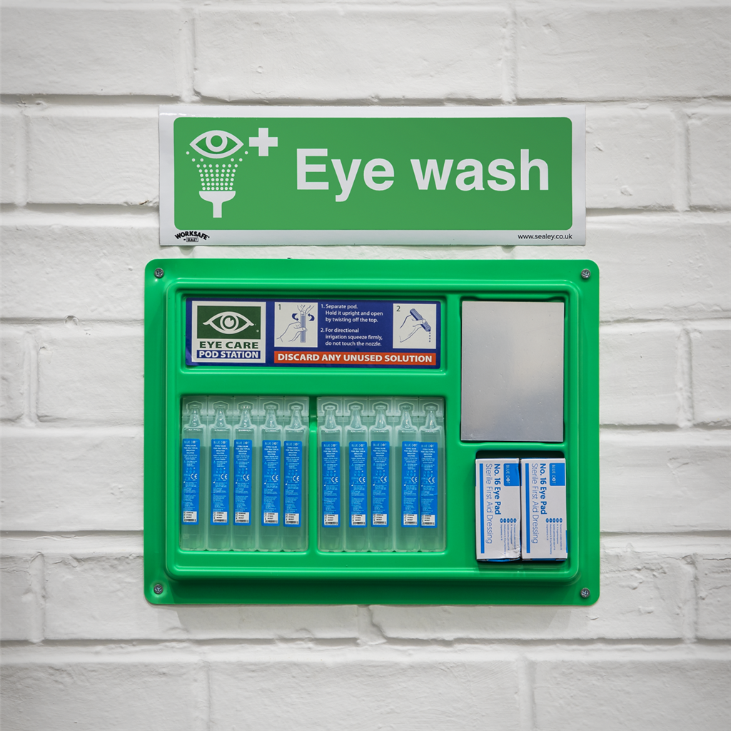 Worksafe&#174; Eye Wash Safety Sign - Self-Adhesive Vinyl