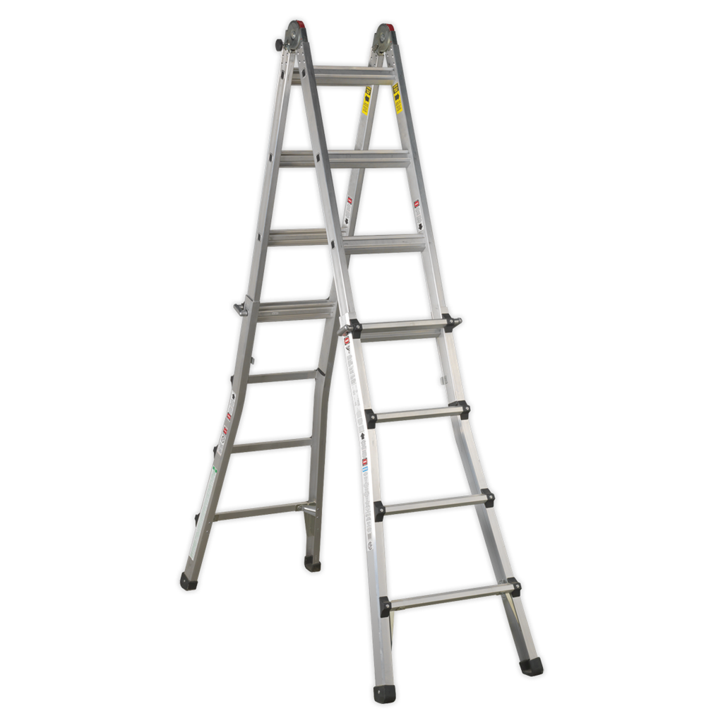 Aluminium Telescopic Adjustable-Height Ladder 4-Way - BS EN 131