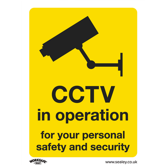 Worksafe&#174; CCTV Safety Sign - Self-Adhesive Vinyl