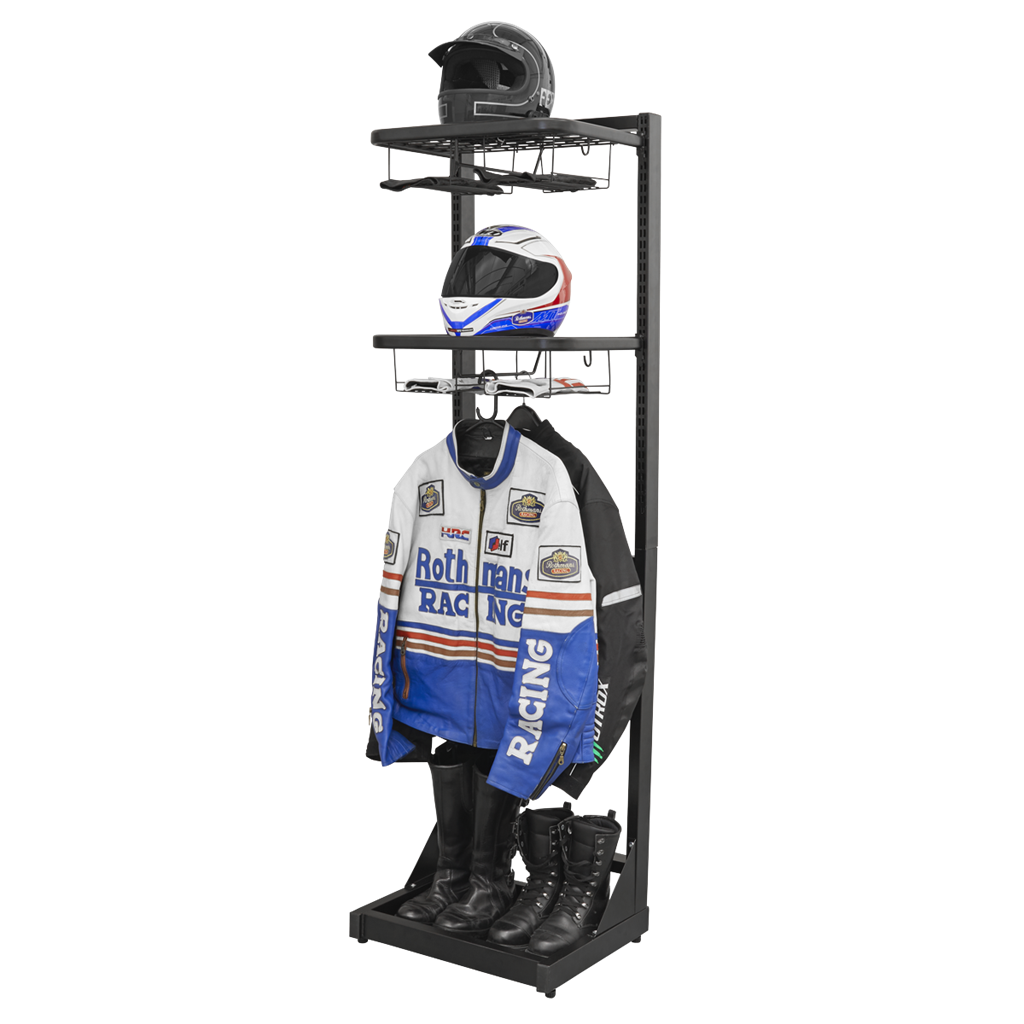 Freestanding Motorcycle Helmet & Gear Storage