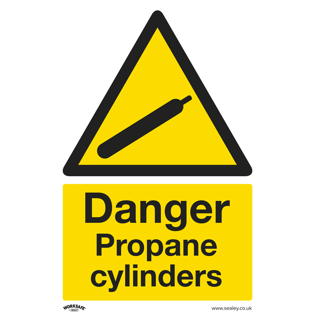 Worksafe&#174; Danger Propane Cylinders Safety Sign, Rigid Plastic - Pack of 10