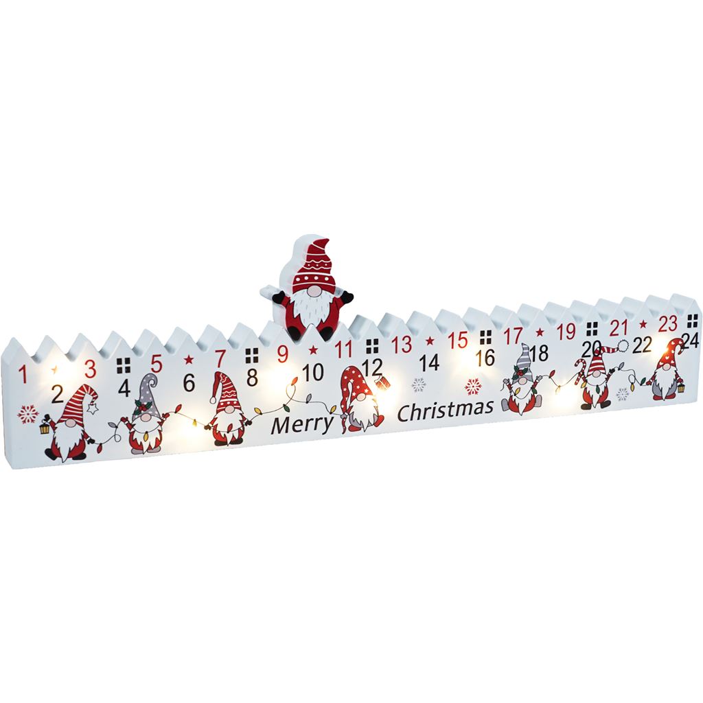 Xmas Haus Festive Light Up LED Wood Advent Calendar