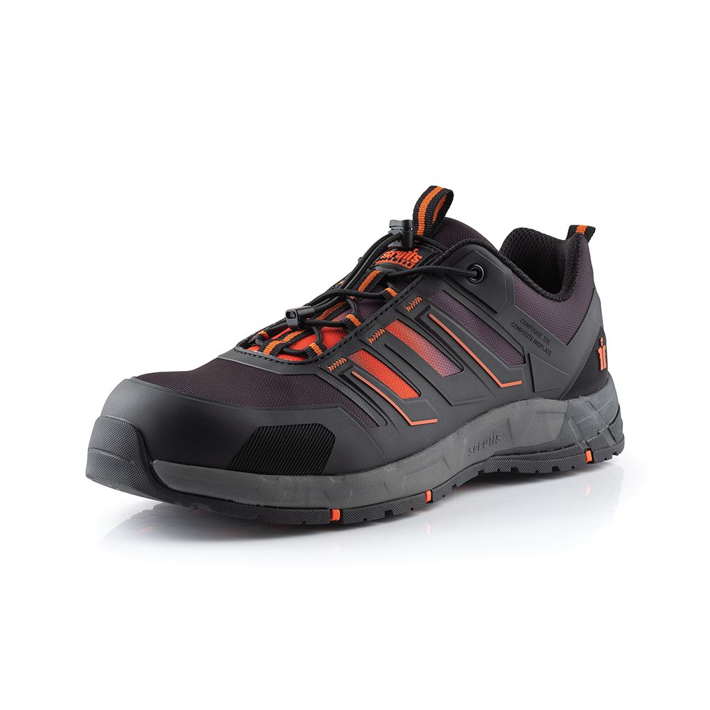 Scruffs Air Safety Trainer Black/Orange - Size 9 / 43