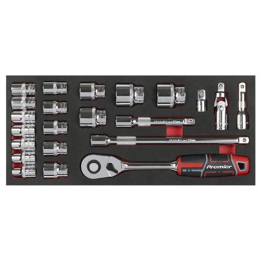 Premier Socket Set with Tool Tray 1/2"Sq Drive 22pc