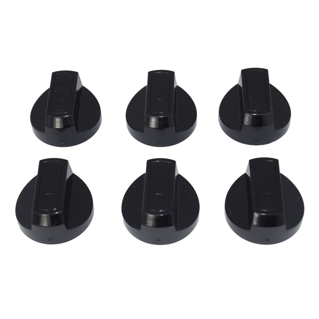 Universal Cooker, Oven & Grill Control Knobs with Adaptors - Black (Pack of 6) | Fits All Gas & Electric Cookers | Compatible Replacements by Ufixt