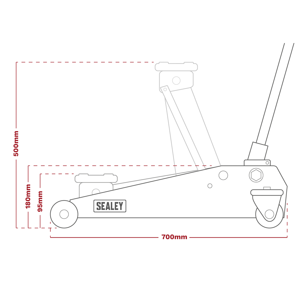 Viking Low Profile Professional Trolley Jack with Rocket Lift 3 Tonne