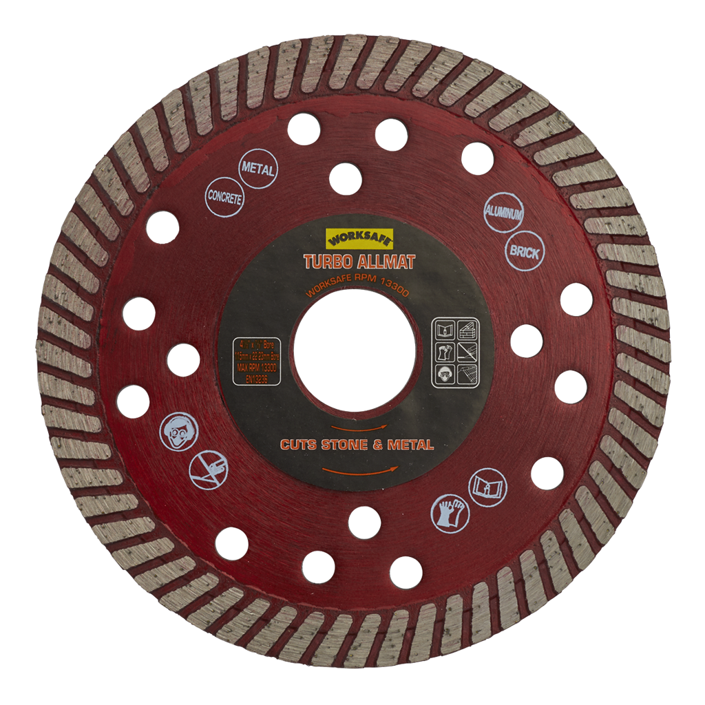 Worksafe&#174; Turbo Allmat Diamond Blade 115 x 22mm