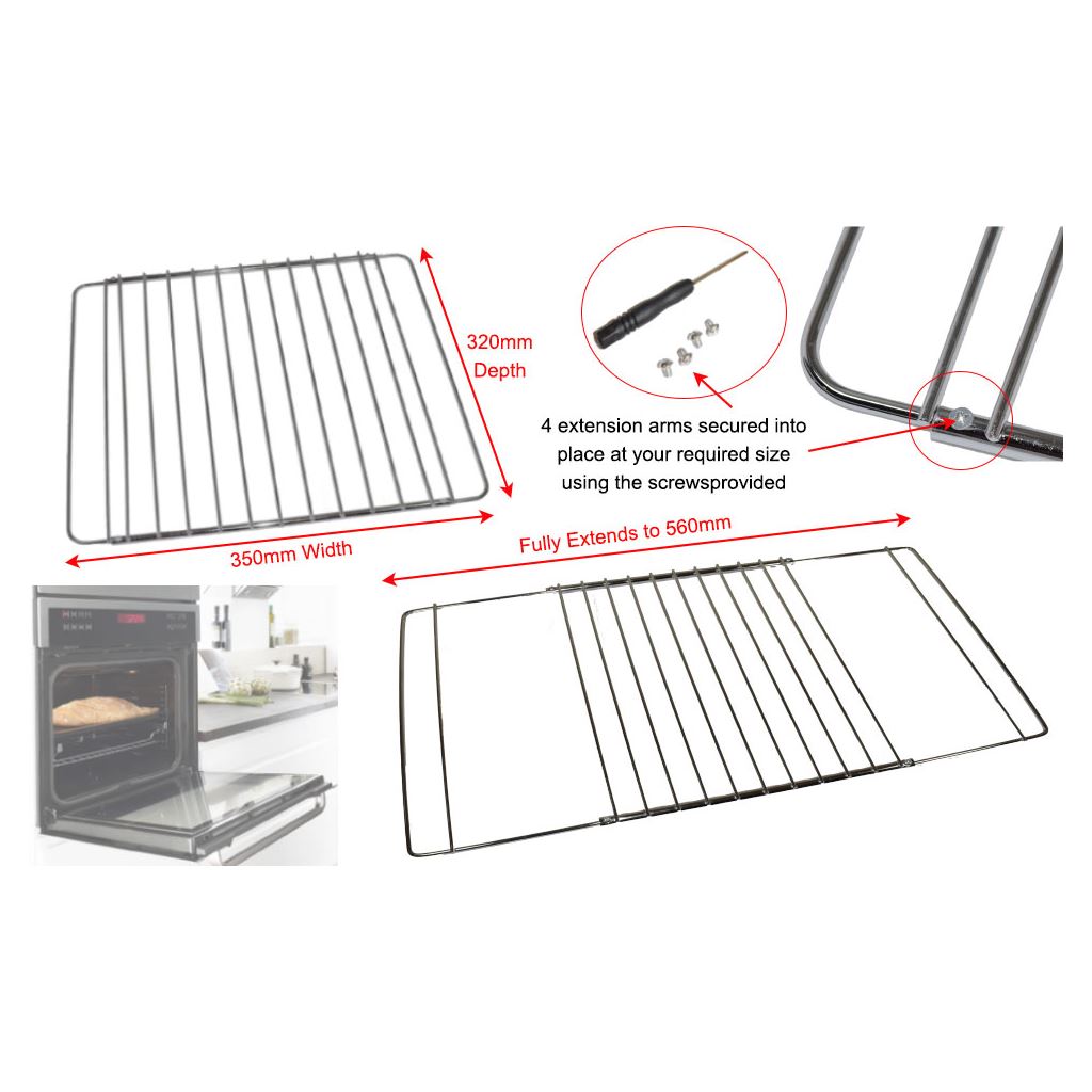 Universal Extendable Adjustable Oven Shelf Rack Grid | Compatible Replacement by Ufixt