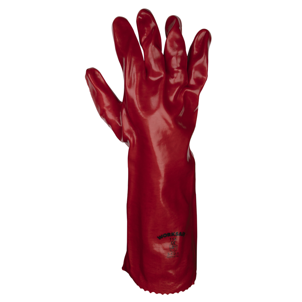 Worksafe&#174; PVC Gauntlets 450mm, Red - Pair