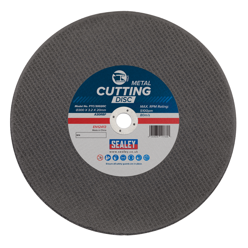 300 x 3.2mm Flat Metal Cutting Disc 20mm Bore