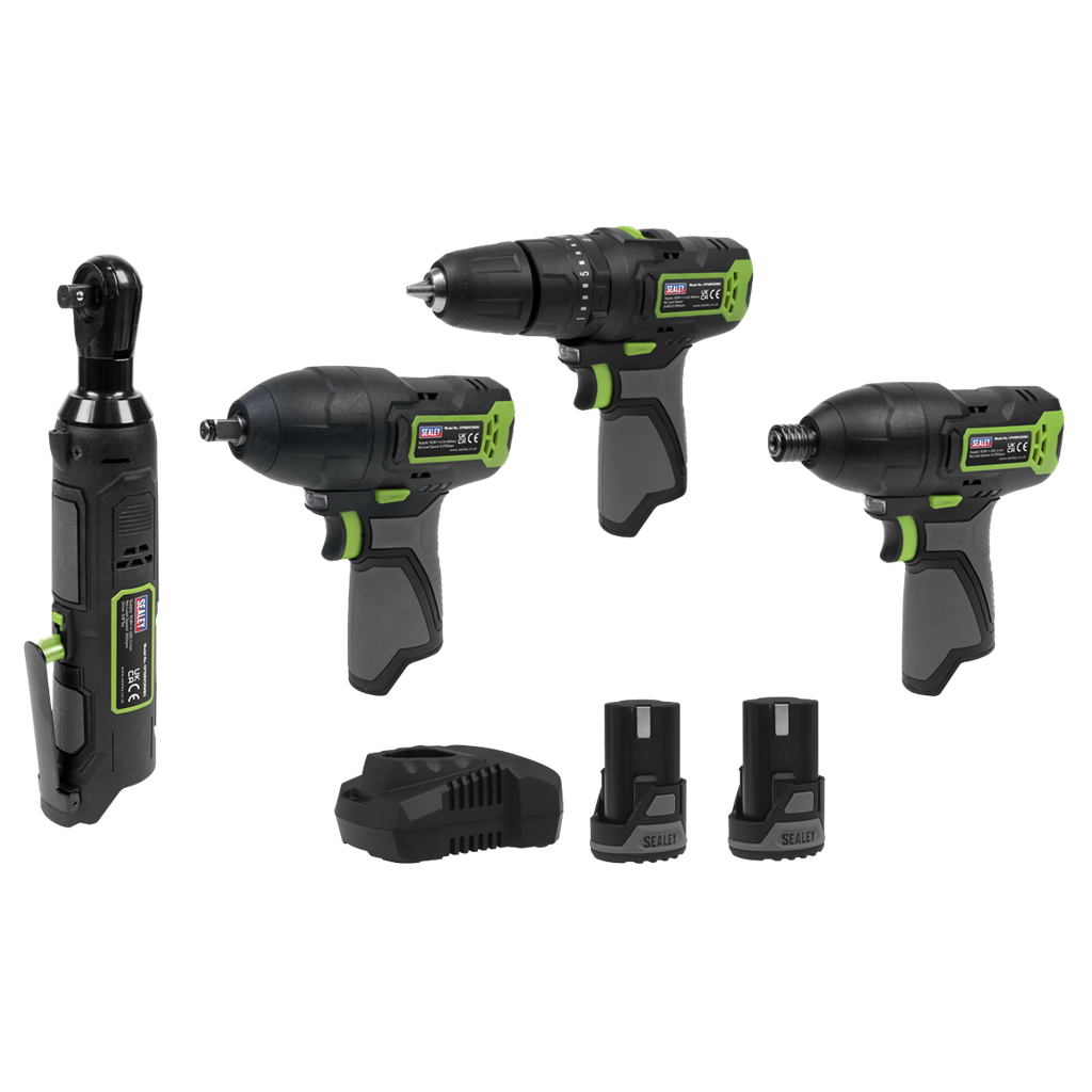 4 x SV10.8 Series Cordless Combo Kit 10.8V - 2 Batteries & Euro Plug