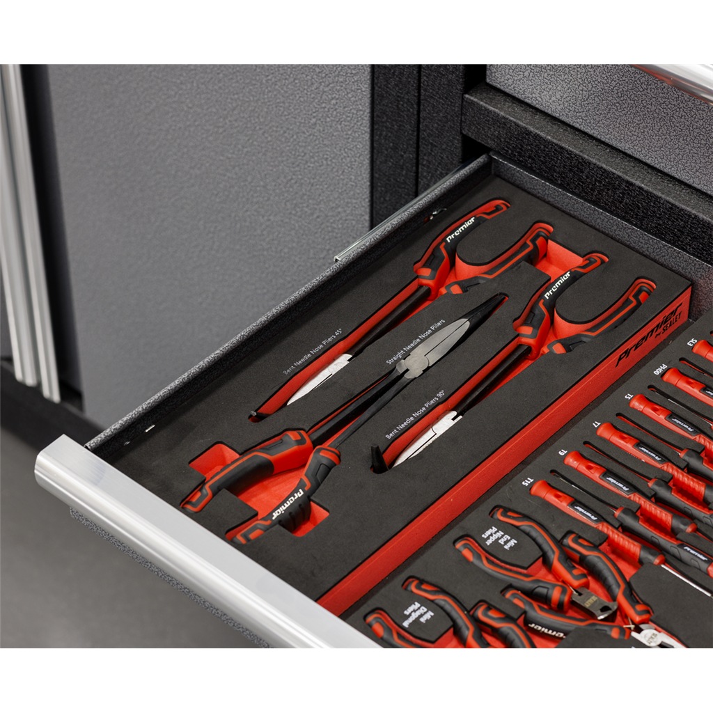 Premier Long Needle Nose Pliers Set with Tool Tray 3pc