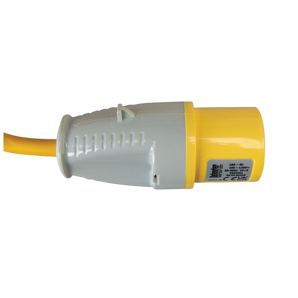 Defender Extension Lead Yellow 2.5mm2 16A 25m - 110V