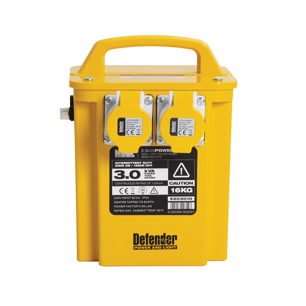 Defender 3kVA Portable Transformer 16A - 110V