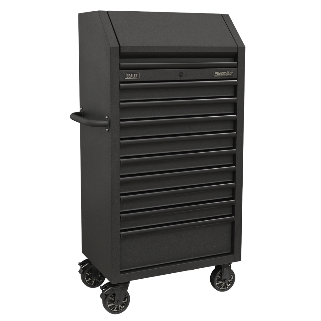 Superline PRO&#174; Black Edition Tower Cabinet with 9 Soft Close Drawers & Power Bar 690mm
