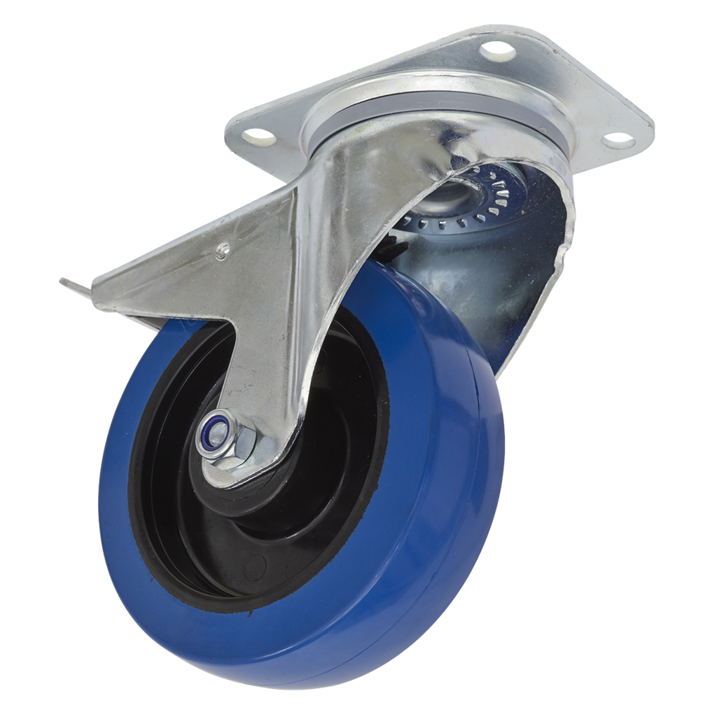 160mm Castor Wheel with Swivel Plate & Total Lock