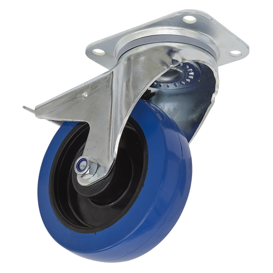 160mm Castor Wheel with Swivel Plate & Total Lock