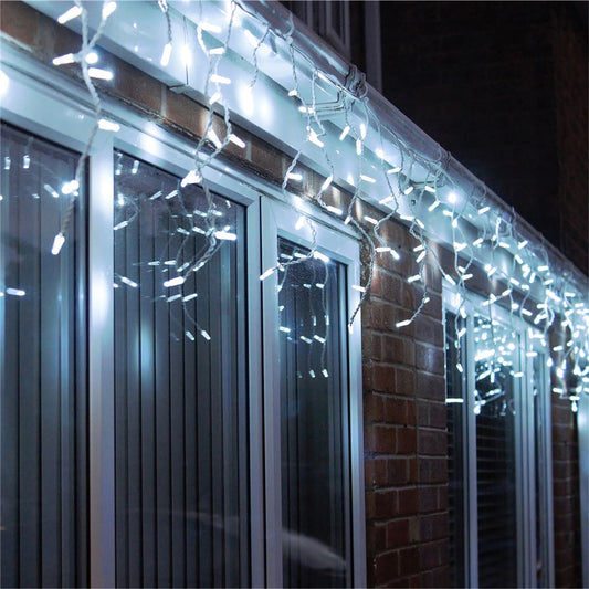 Eagle Connect Icicle Lights White Rubber With 60/40/20cm Drop with 10% Twinkle