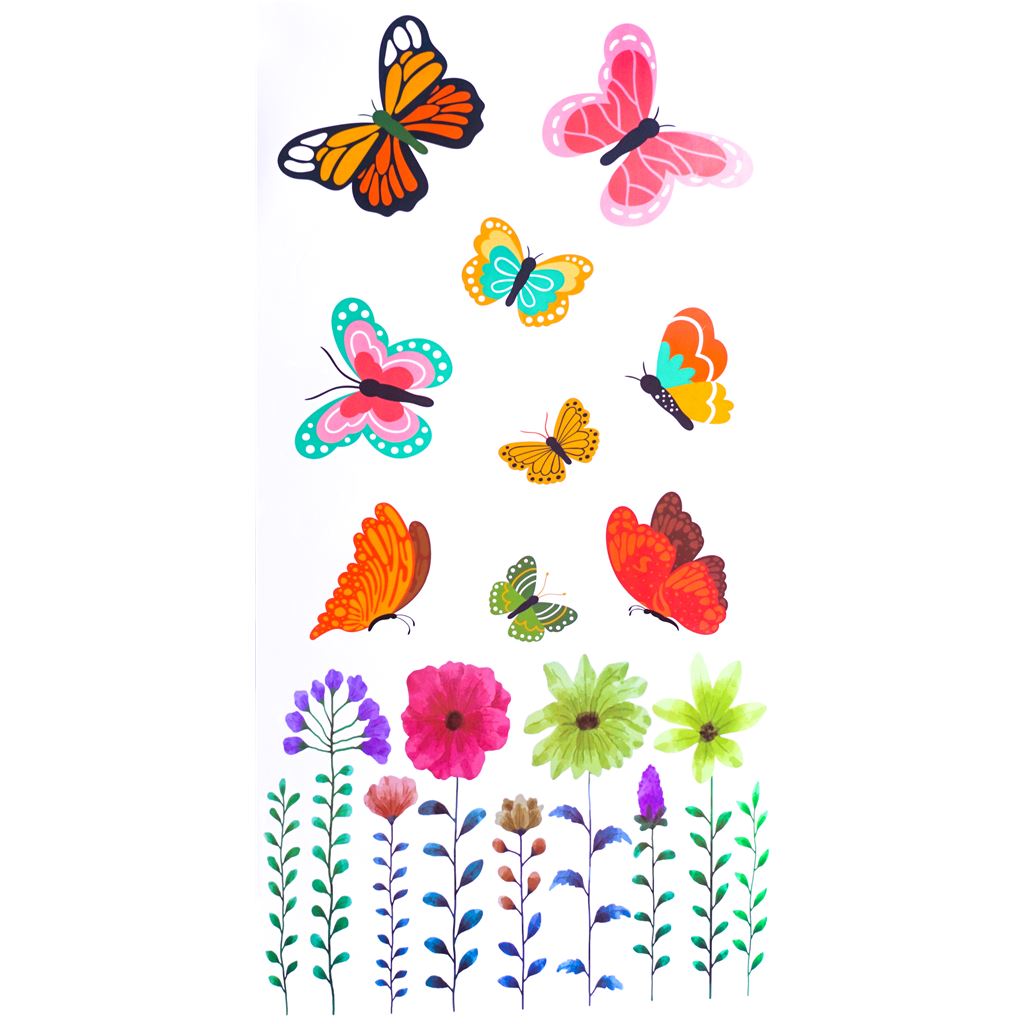 Wheelie Bin Camouflage Stickers - Flowers and Butterfly