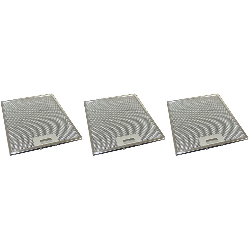 Triple Pack Universal Metal Cooker Hood Grease Filters 258mm x 318mm | Compatible Replacements by Ufixt