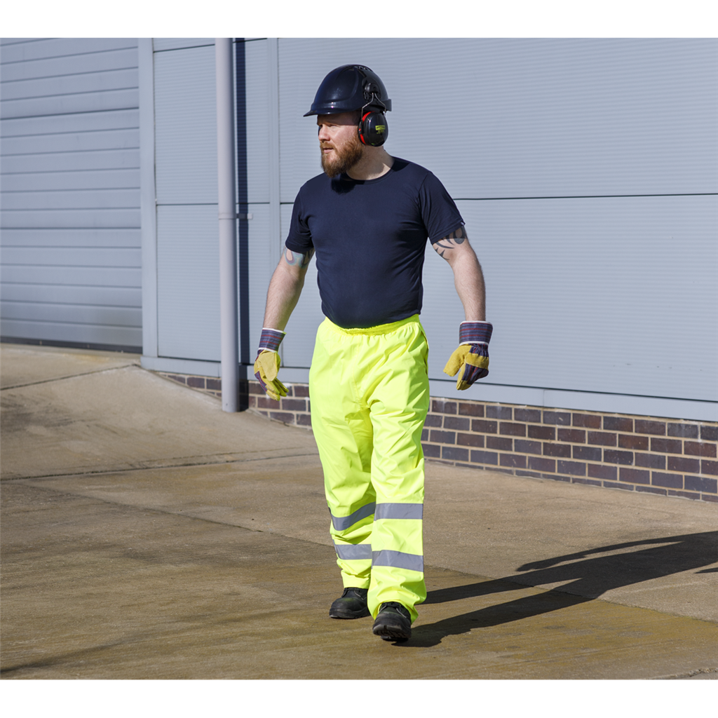 Worksafe&#174; Hi-Vis Yellow Waterproof Trousers - Large