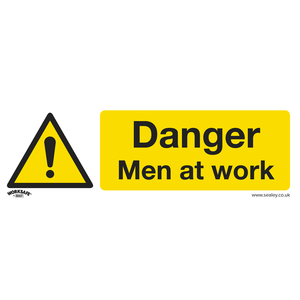 Worksafe&#174; Danger Men At Work Safety Sign - Rigid Plastic