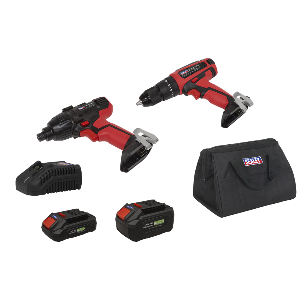 2 x SV20 Series Cordless Power EU Tool Kit 20V Euro Plug - 2 Batteries