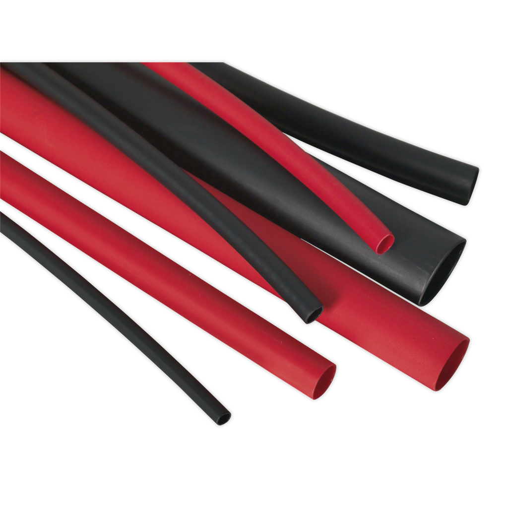 Adhesive Lined Heat Shrink Tubing Assortment 200mm 72pc - Black & Red