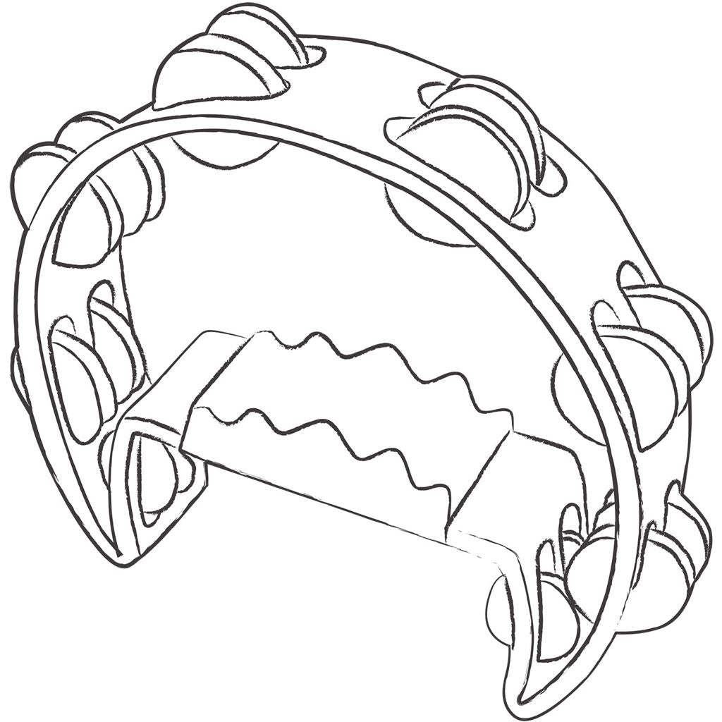 Tambourines - Single D - white - TAMB-SD-WH