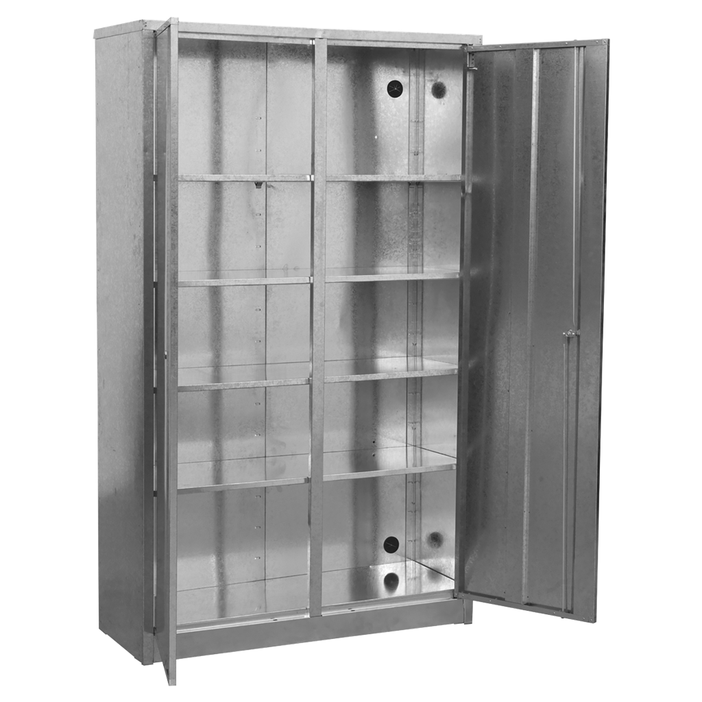 4-Shelf Galvanized Steel Floor Cabinet - Extra-Wide