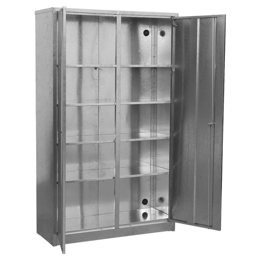 4-Shelf Galvanized Steel Floor Cabinet - Extra-Wide