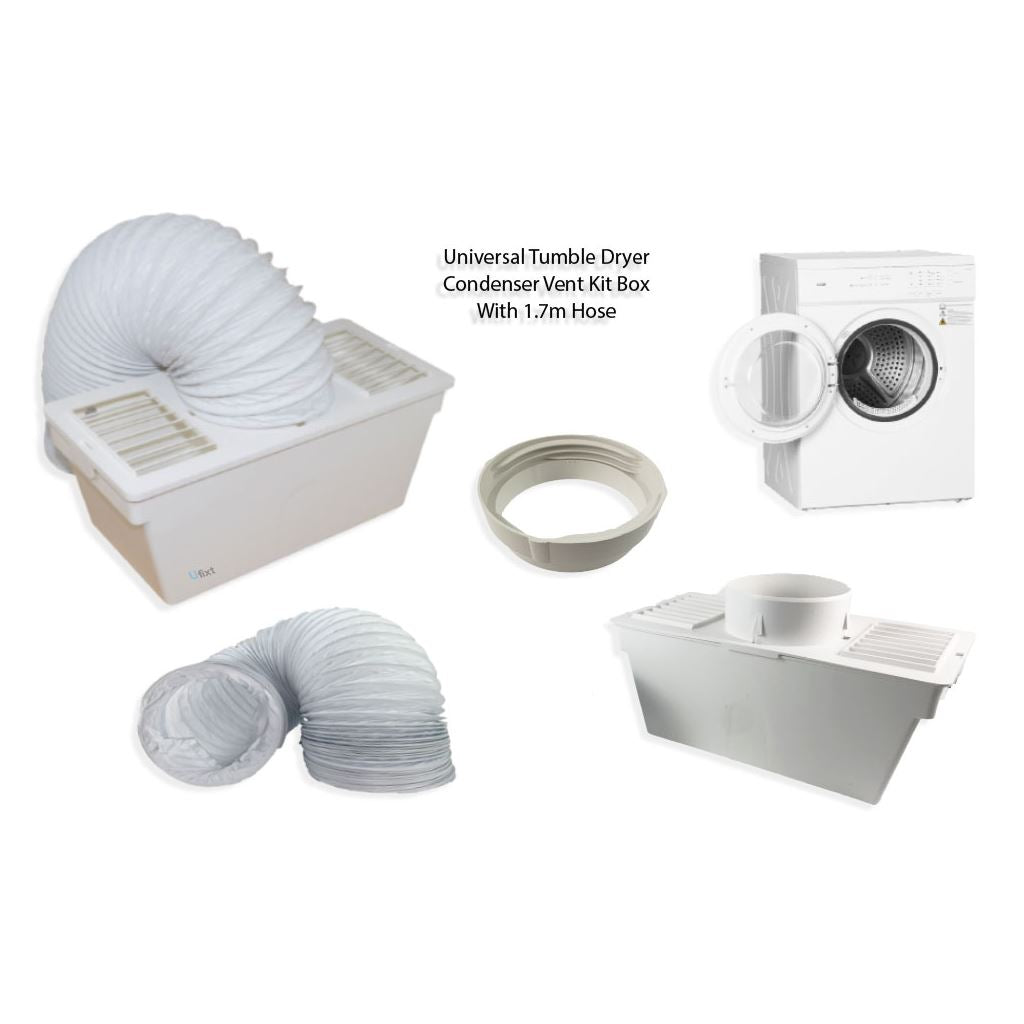 Universal Tumble Dryer Condenser Vent Kit Box With Hose | Indoor Condenser Kit | Ufixt