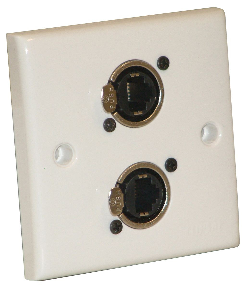 Wall Plate With 2 x Neutrik  Ethercon Socket (NE8FDV)