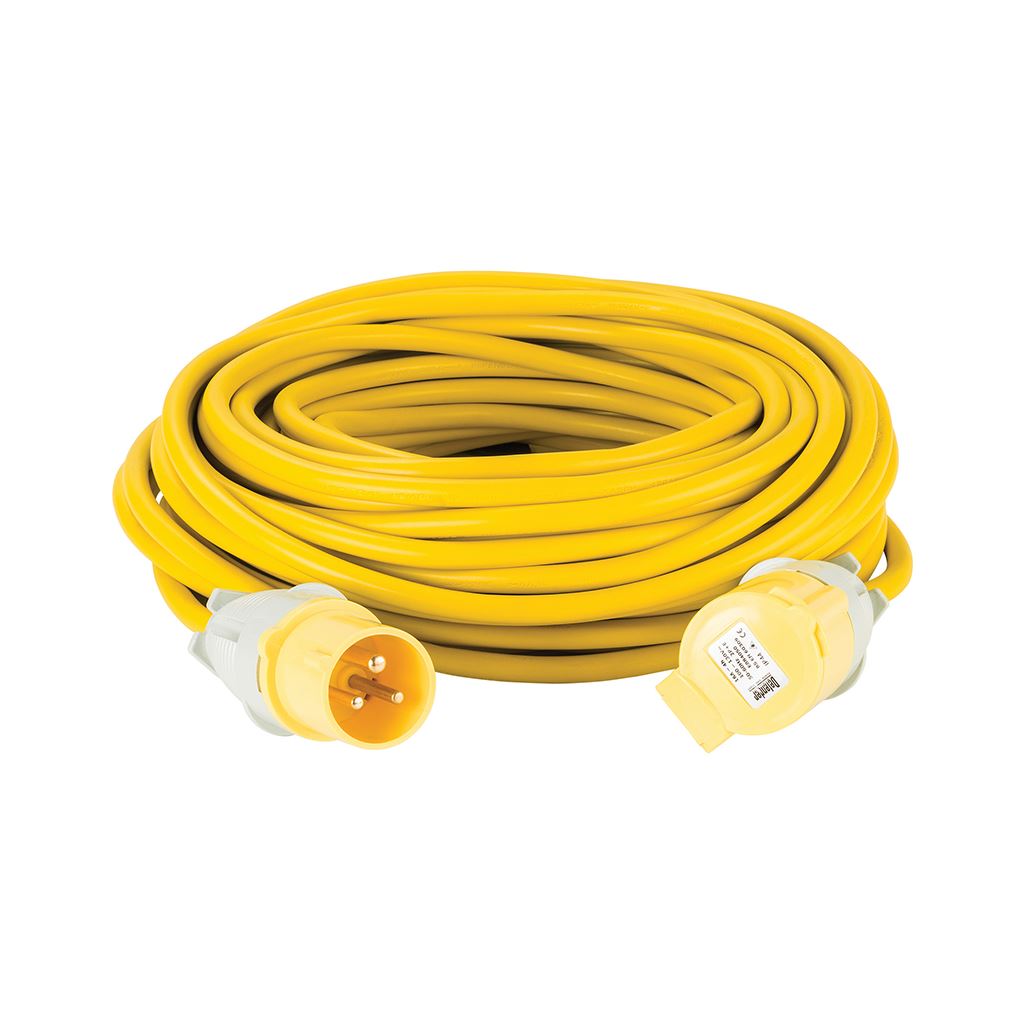 Defender Extension Lead Yellow 2.5mm2 16A 25m - 110V