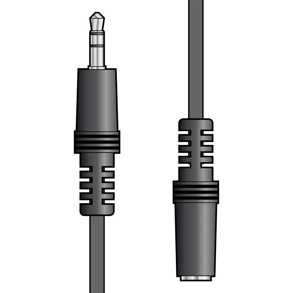 3.5mm Stereo Plug to 3.5mm Stereo Socket Leads - 6.0m