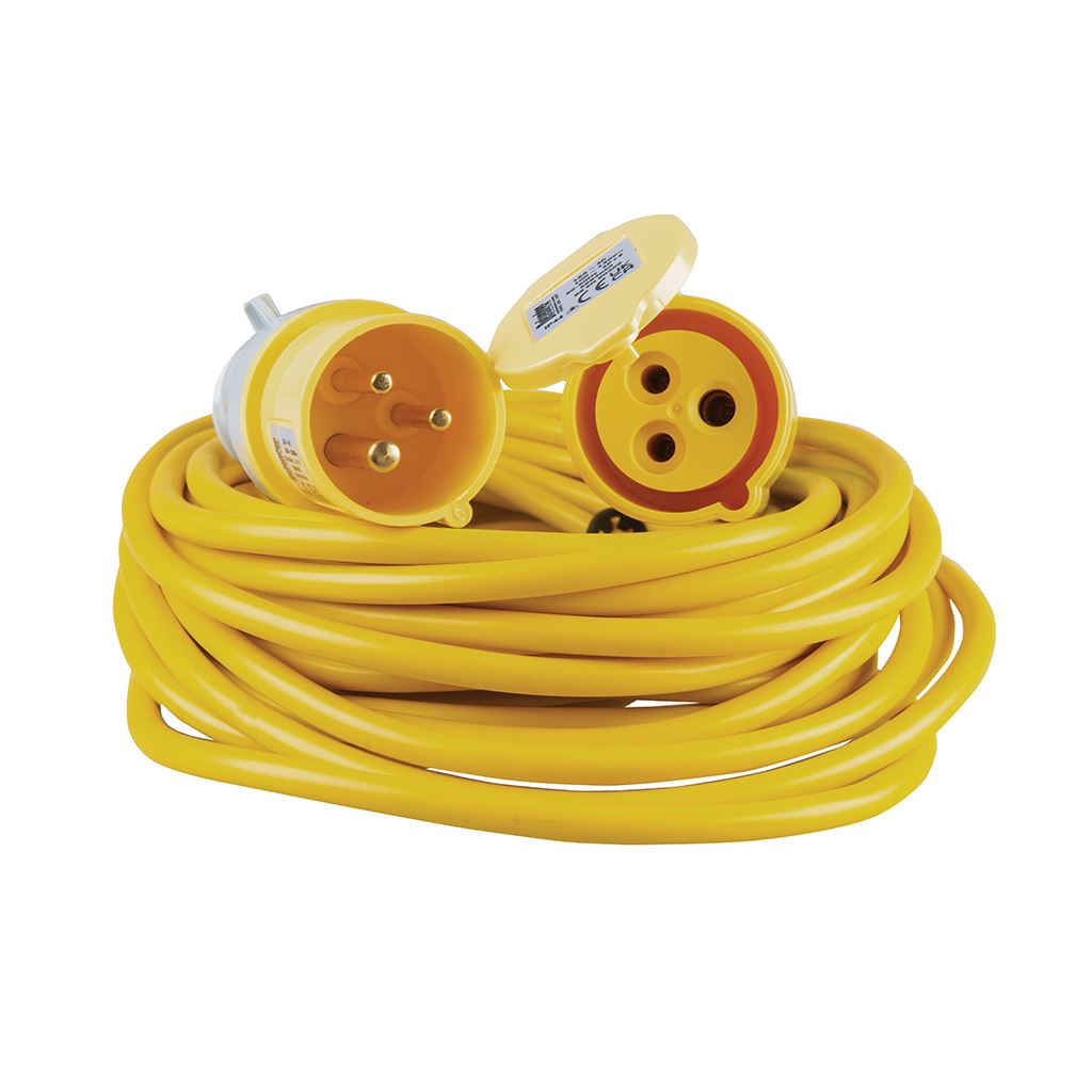 Defender Extension Lead Yellow 1.5mm2 16A 14m - 110V