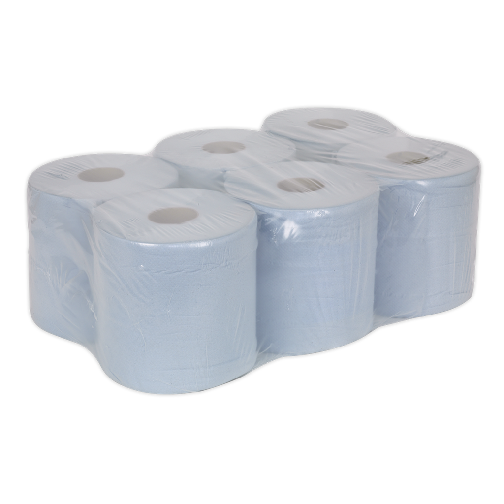 2-Ply Embossed Blue Paper Roll 150m - Pack of 6